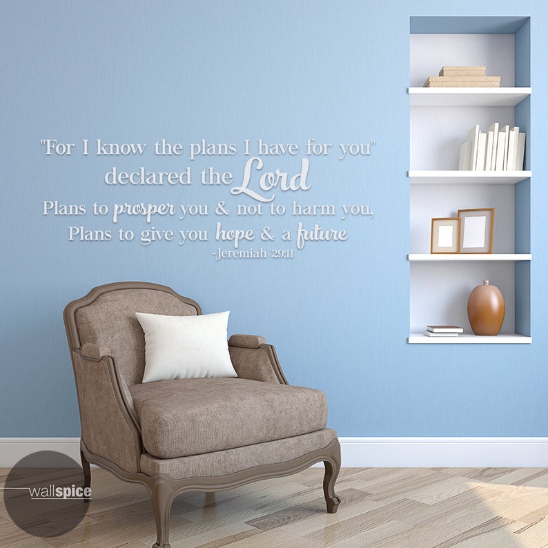 Jeremiah 29 11 For I Know The Plans Vinyl Wall Decal Sticker Etsy