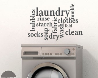 Lavadero las palabras de la etiqueta engomada de la pared del vinilo de arte de metro Mural