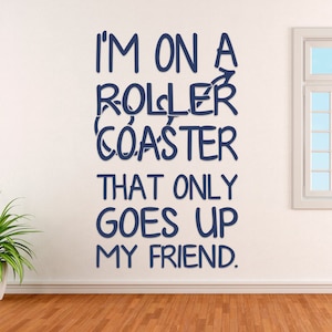John Green Quote I&#39;m On A Roller Coaster That Only Goes Up My Friend Vinyl Wall Decal Sticker