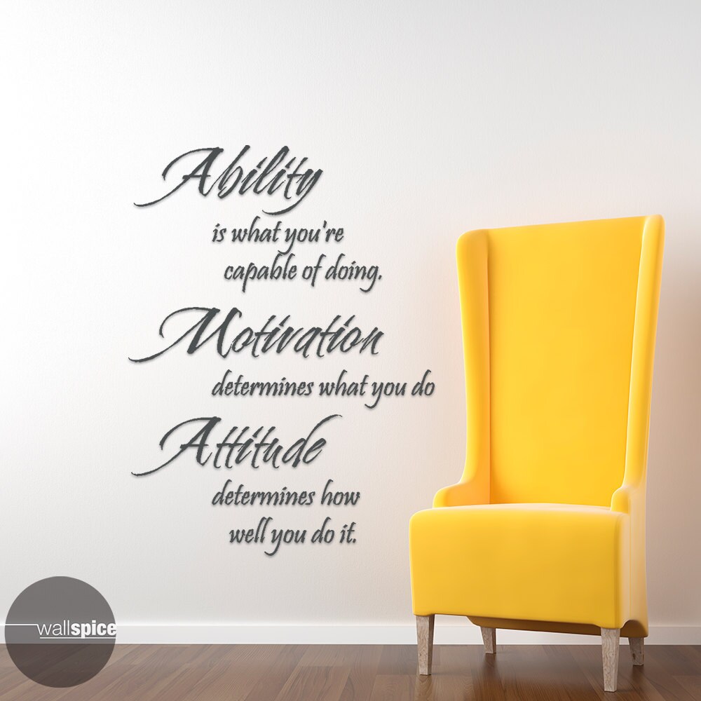 Inspirational Phrase Ability Motivation Attitude Vinyl Wall Decal ...