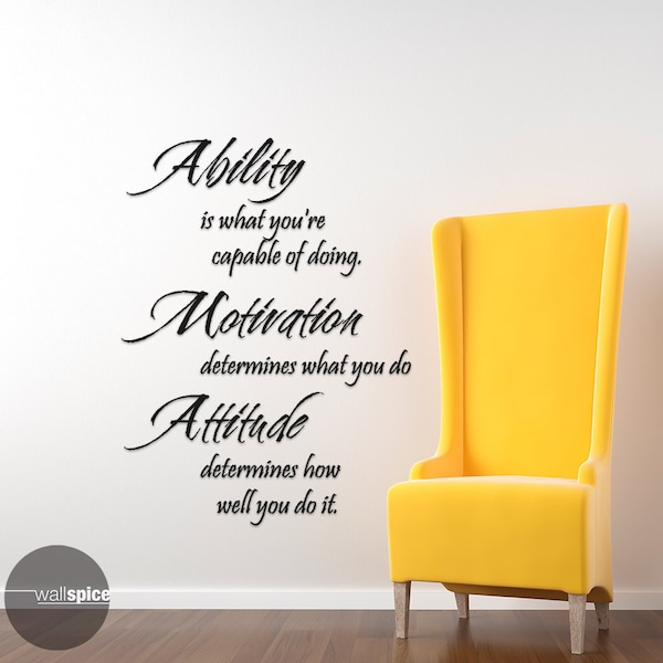 Inspirational Phrase Ability Motivation Attitude Vinyl Wall Decal Sticker