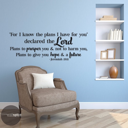 Vinyl Wall Art Decal Jeremiah 2911 for I Know the Etsy