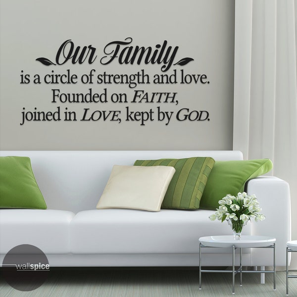 Our Family Is A Circle Of Strength And Love Vinyl Wall Decal Sticker
