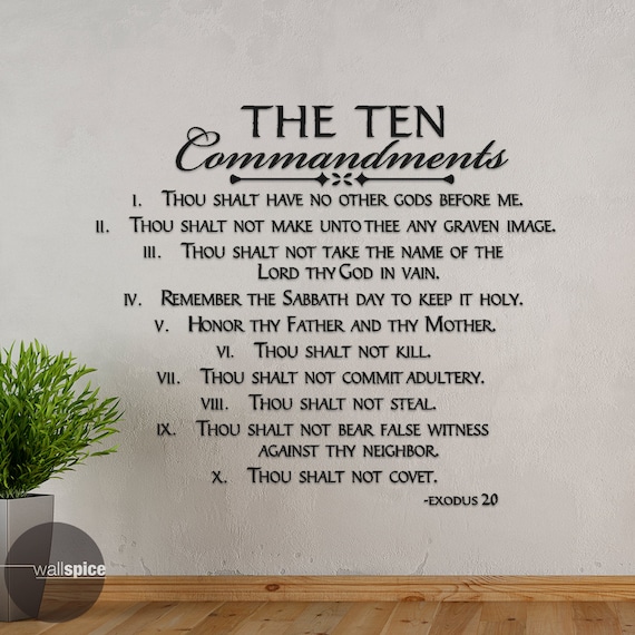 The Ten Commandments Exodus 20 Vinyl Wall Decal Sticker - Ten Commandments Vinyl Wall Art The Ten Commandments Exodus 20 Vinyl Wall Decal Sticker - Ten Commandments Vinyl Wall Art