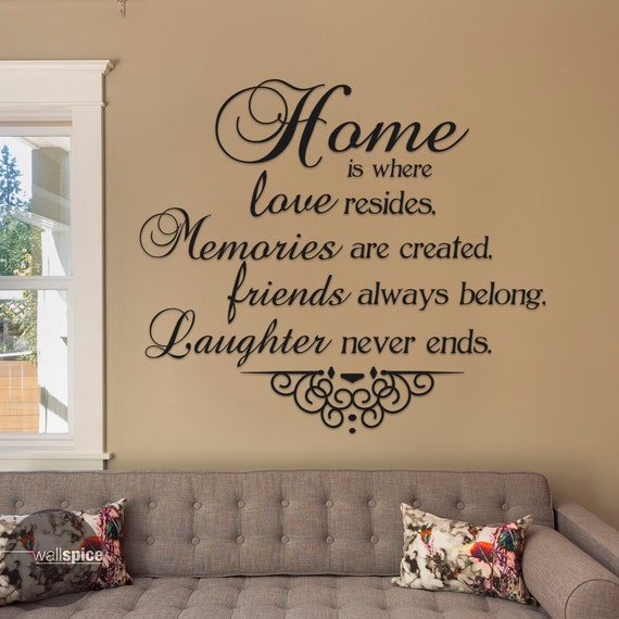 Home is Where Love Resides, Memories Are Created, Friends Always