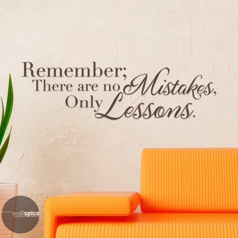 Remember There Are No Mistakes Only Lessons Vinyl Wall Decal Sticker - Etsy