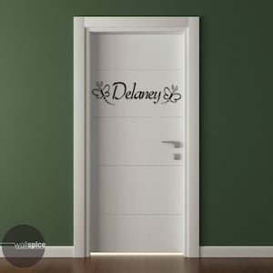 Personalized Girls Bedroom Door Monogram With Butterflies Vinyl Wall Decal Sticker