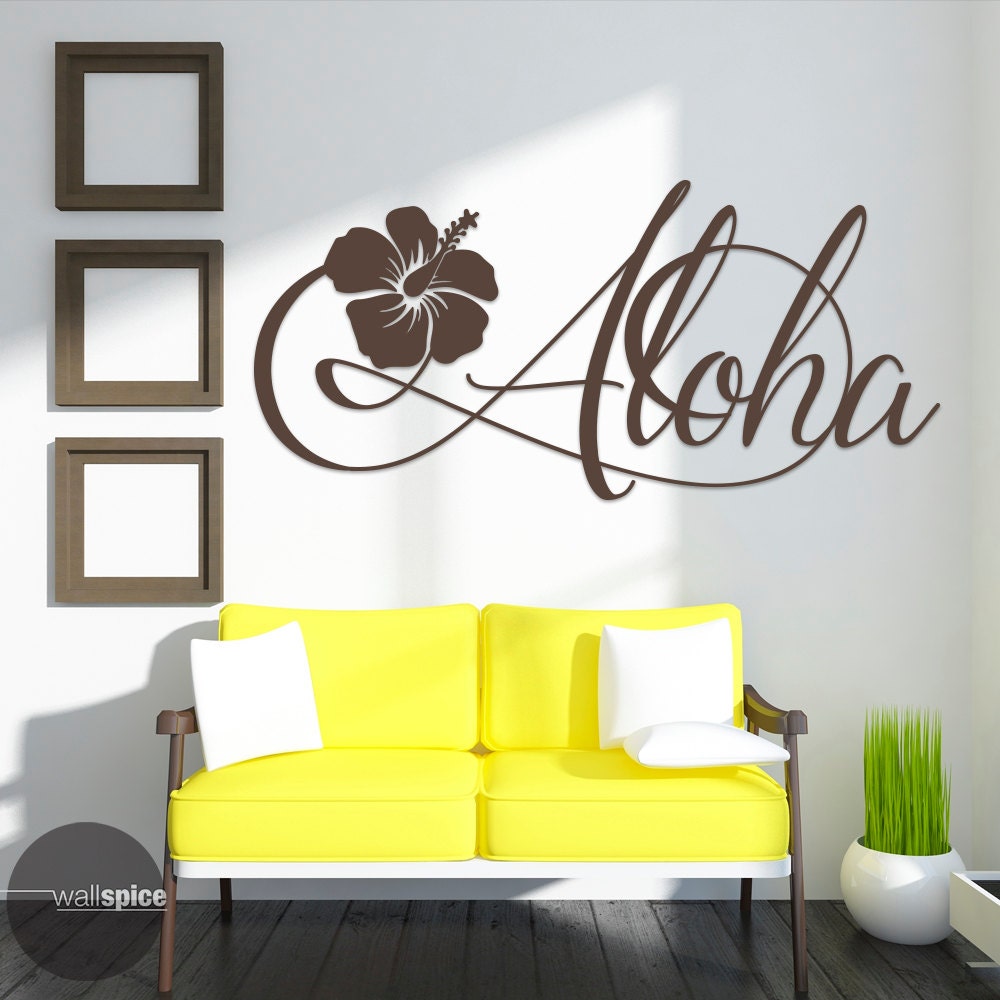 Aloha Hawaiian Hibiscus Flower Vinyl Wall Art Decal Sticker - Etsy