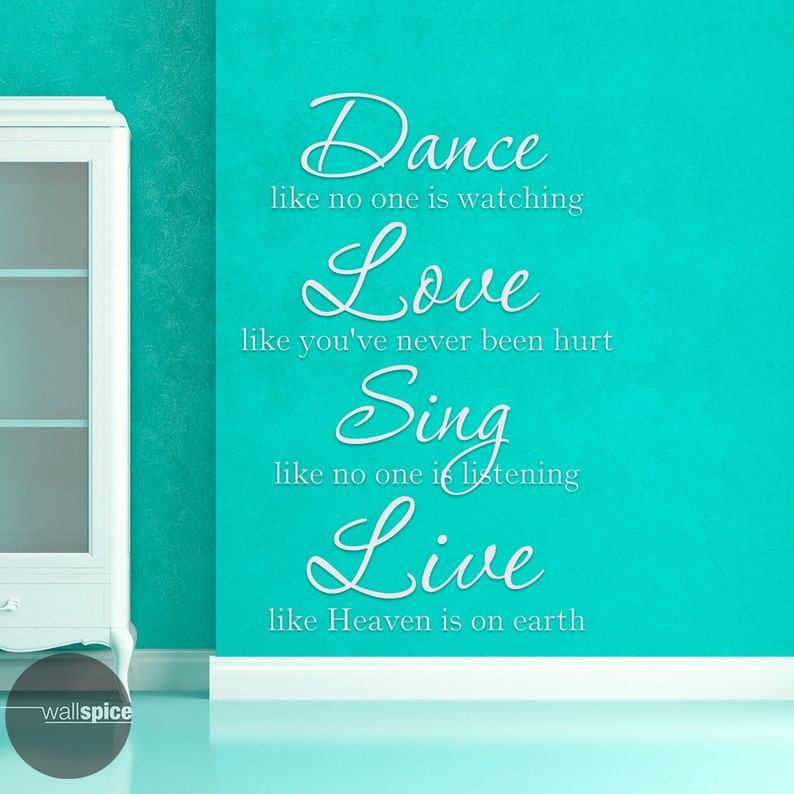 Dance Love Sing Live Vinyl Wall Decal Sticker Etsy