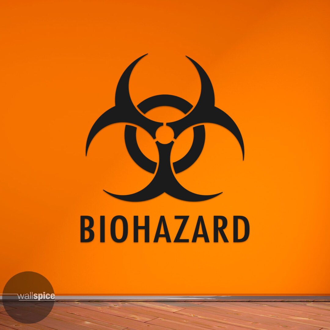 Biohazard Symbol With Text Vinyl Wall Decal Sticker Horror - Etsy
