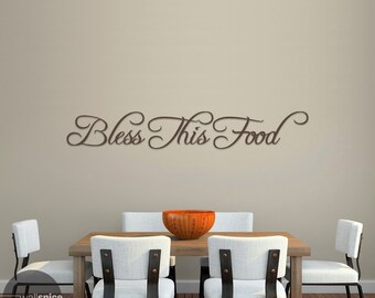 Bless This Food Vinyl Wall Decal Sticker Kitchen