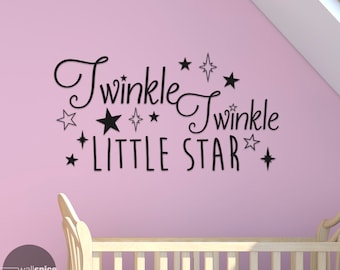 Twinkle Twinkle kleiner Stern Vinyl Wall Decal Aufkleber Schlafzimmer Kinderzimmer