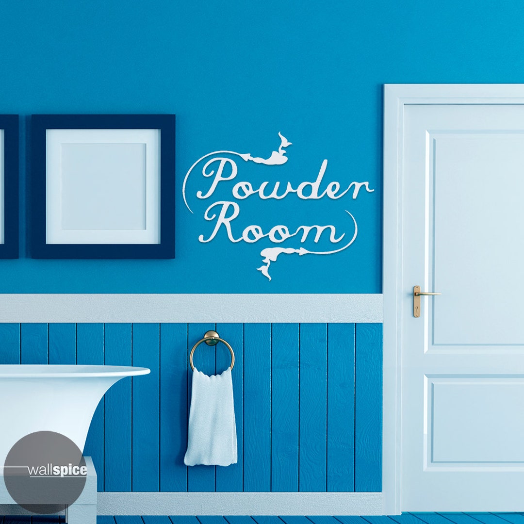 Powder Room Vinyl Wall Decal Sticker Bathroom Mud Etsy