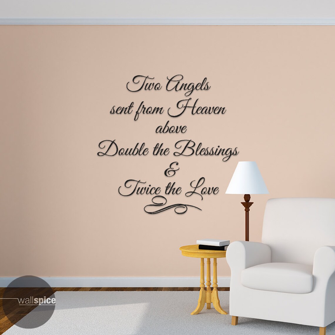 Two Angels Sent From Heaven Double the Blessings Twice the Love Vinyl ...