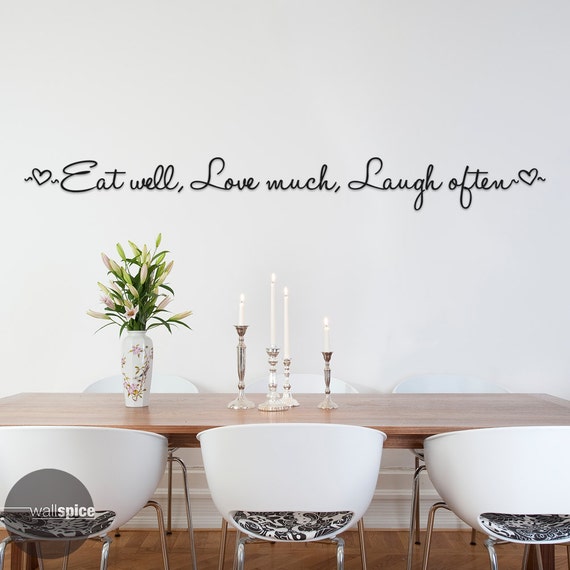 48in x 5in Burgundy Eat Well Laugh Often Love Much Quote Vinyl Wall Art Decal Sticker Removable Home Decor 48in x 5in Burgundy Eat Well Laugh Often Love Much Quote Vinyl Wall Art Decal Sticker Removable Home Decor