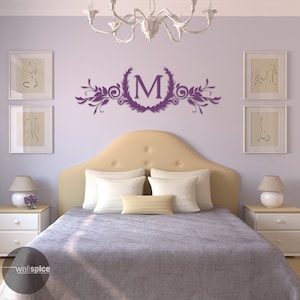 Sola letra vid monograma vinilo etiqueta etiqueta de la pared