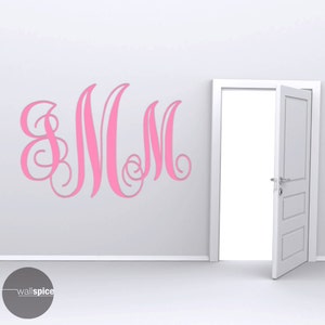 Vine Interlocking Monogram Letters Initials Vinyl Wall Decal Sticker Art Home Decor