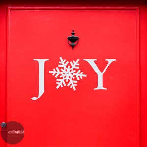 Joy Snowflake Vinyl Wall Decal Sticker Christmas Winter Holidays