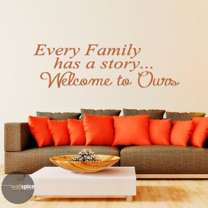 Every Family Has A Story Welcome To Ours Vinyl Wall Decal Sticker