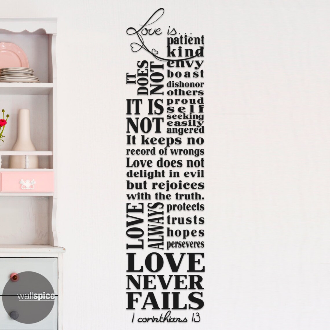 1 Corinthians 13 Subway Art Vinyl Wall Decal Sticker - Etsy