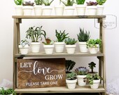 Barn Wood Display Stand, Wedding Display Stand, Succulent Favors, Succulent Plants, Succulent Favors Sign, Let Love Grow Sign