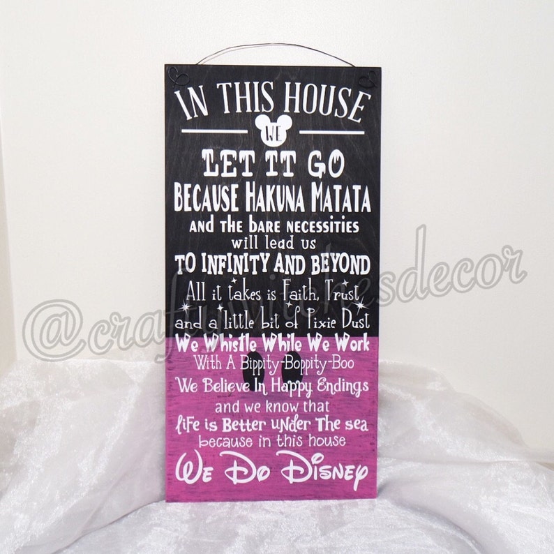 In This House We Do Disney Wooden Sign Disney Disney Gifts Etsy