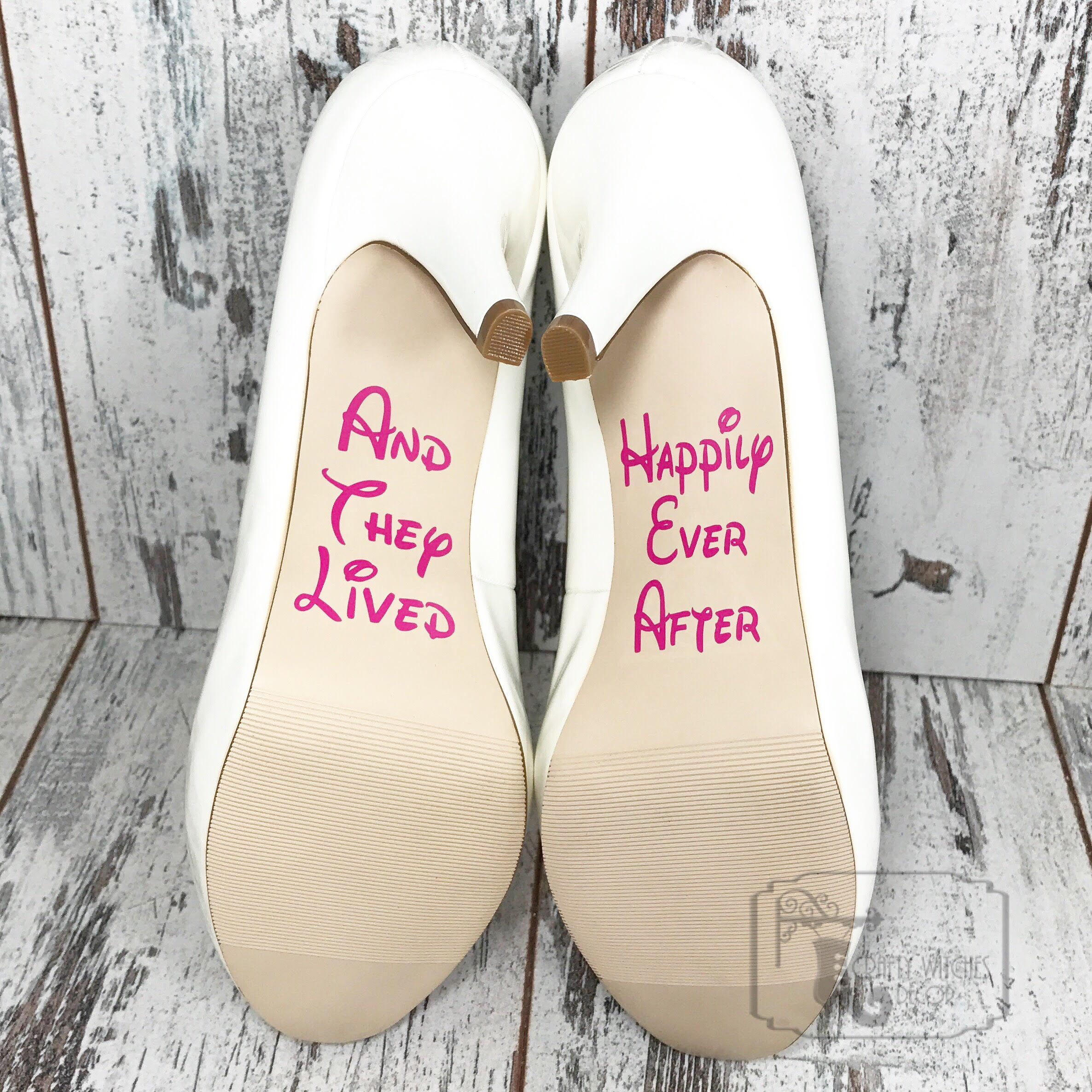 And They Lived Happily Ever After Wedding Shoe Decals High