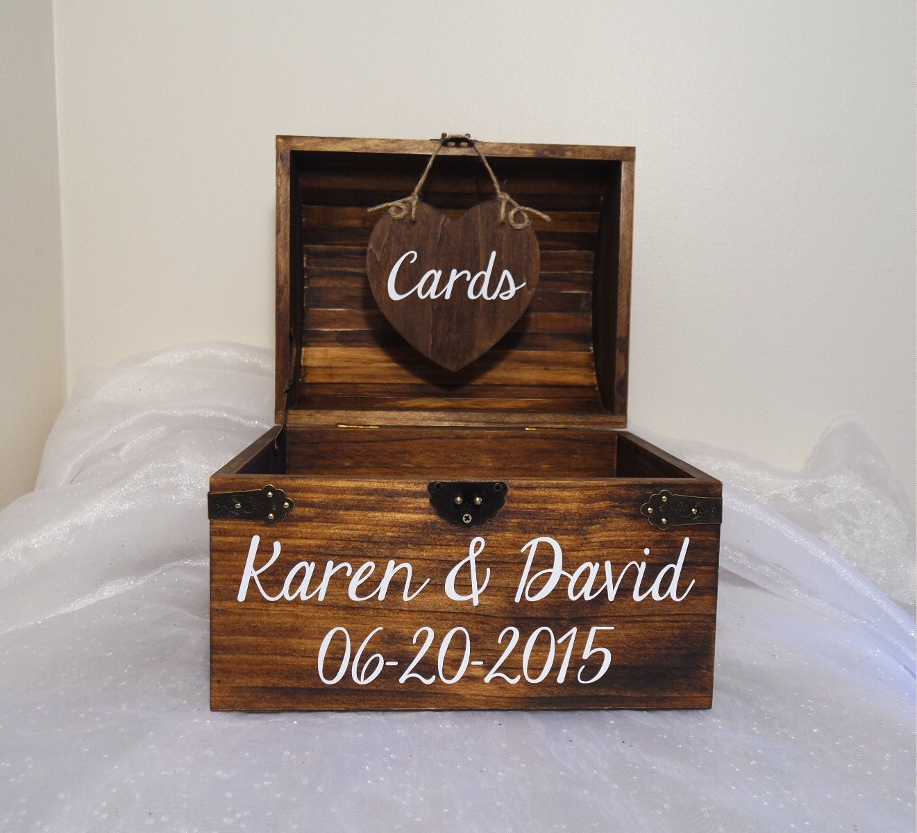 Personalized Rustic Wooden Card Chest Wedding Card Box Etsy