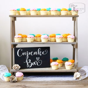 Rustic Barn Wood 3-Tier Cupcake Stand: Handmade Wedding Dessert Display