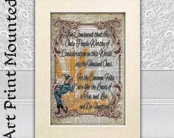 The Wizard of Oz Scarecrow, Home Decor, poster print on antique dictionary book page, Wall Hangings