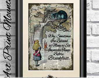 Alice in Wonderland Dictionary Book Page Background. Wall - Etsy
