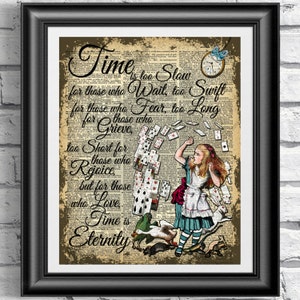 Alice in Wonderland wall art, Dictionary art Print, Love quotation, unique home decor