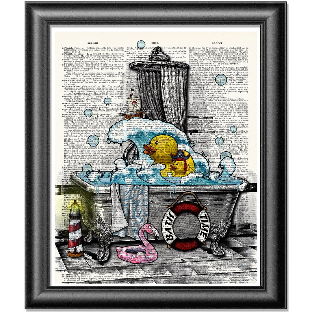 Rubber Ducks Print Pirate Print Dictionary Art Print Etsy