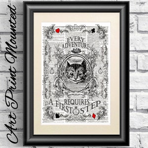 Alice in Wonderland Dictionary Print, Cheshire Cat Print, Dictionary Book Page Alice, Adventure Quote, Wall Decor, Dictionary