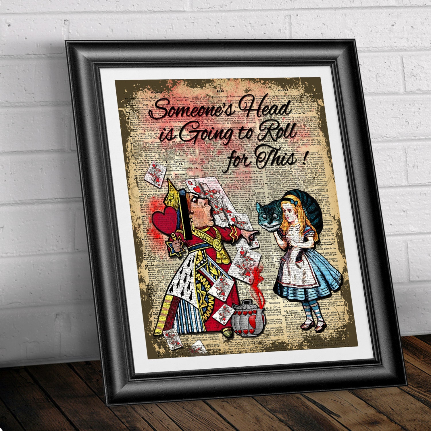 Dictionary Book Page Print Alice in Wonderland and Queen of - Etsy