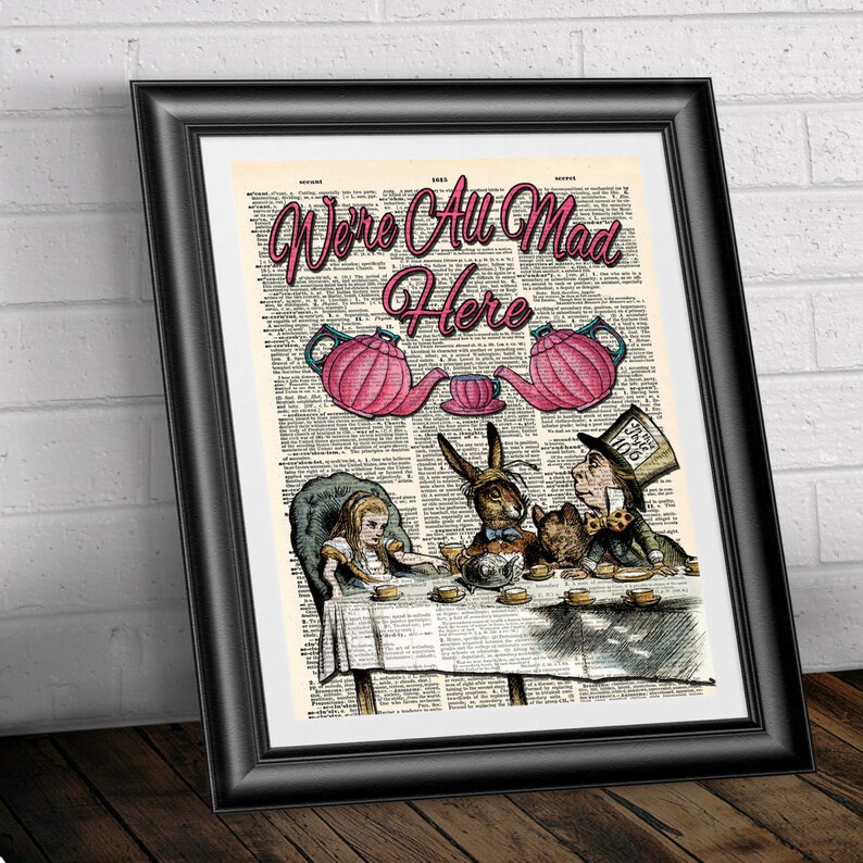 Dictionary Book Page Print Alice in Wonderland Mad Tea Party. - Etsy