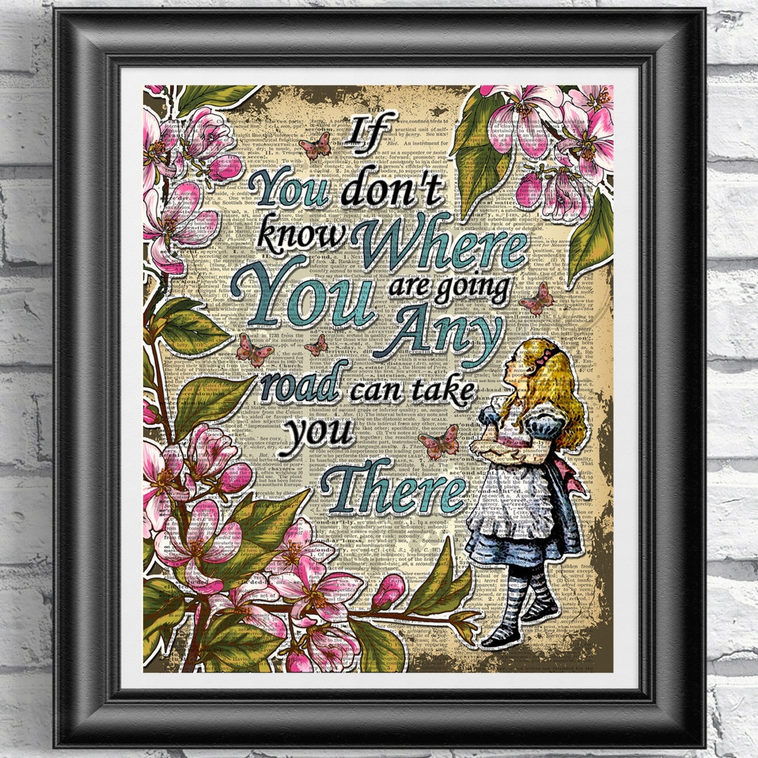 Alice in Wonderland Book Page Print, Alice Dictionary Print, Flowers ...