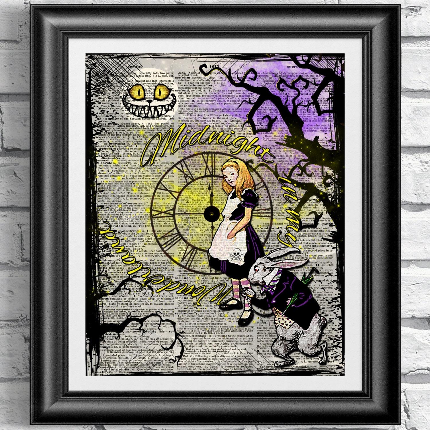 Gothic Alice in Wonderland Print: Vintage Dictionary Art - Etsy