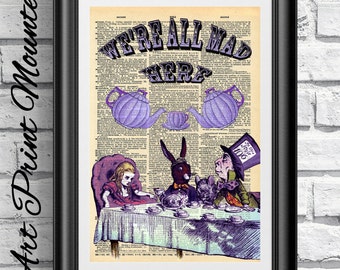 Alice in Wonderland Poster Dictionary Book Page Print | Etsy