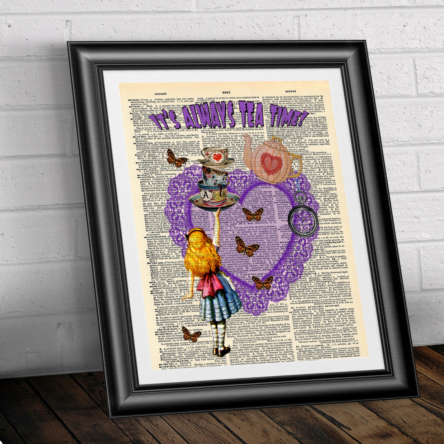 Alice in Wonderland Dictionary Book Page Print. Artwork - Etsy