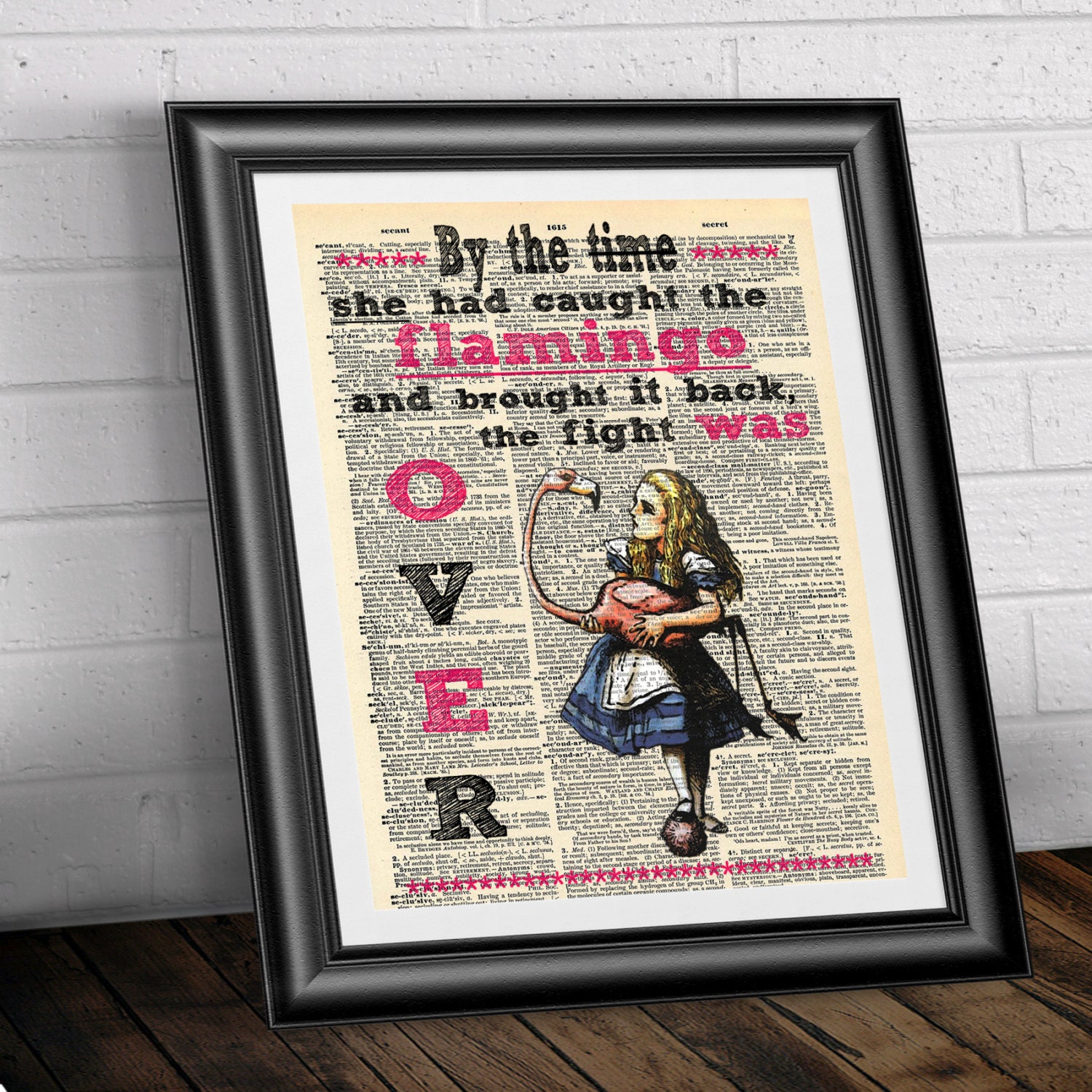 Art Print on Dictionary Book Page Alice in Wonderland. | Etsy