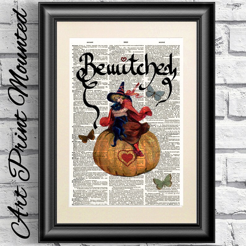 Witchcraft Print Wiccan Dictionary Book Art Print Pumpkin Etsy