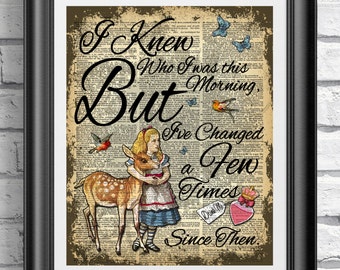 Dictionary Book Page Print Alice in Wonderland Catching the | Etsy