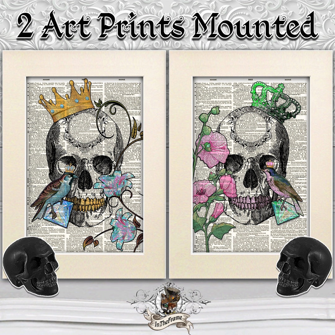 King & Queen Skulls Art Print, Gothic Anatomical Wall Decor, Dictionary Art Print - Etsy king-queen-skulls-art-print-gothic-anatomical-wall-decor-dictionary-art-print-etsy
