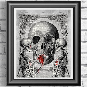I Give you My Heart Anatomical Wall Decor, Poster Print, Oddity Curiosity, Romantic macabre decor on dictionary page