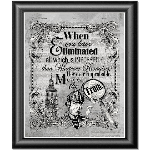 Sherlock Holmes Citation Dictionnaire Page Art Print Truth Etsy Canada