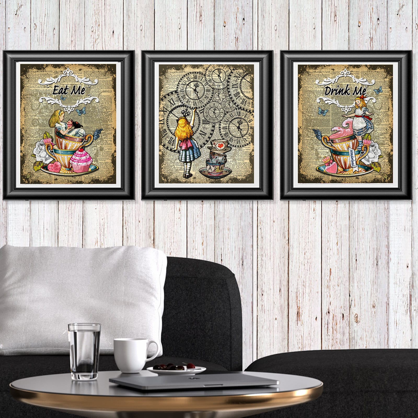 Alice in Wonderland Set of Prints Wall Decor Poster Etsy