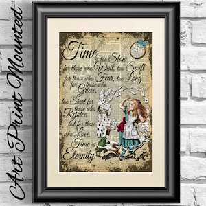 Alice in Wonderland Print, Love Quote, Dictionary Book Page Alice, Valentine Gift Print, Wall Decor, Unique Gift