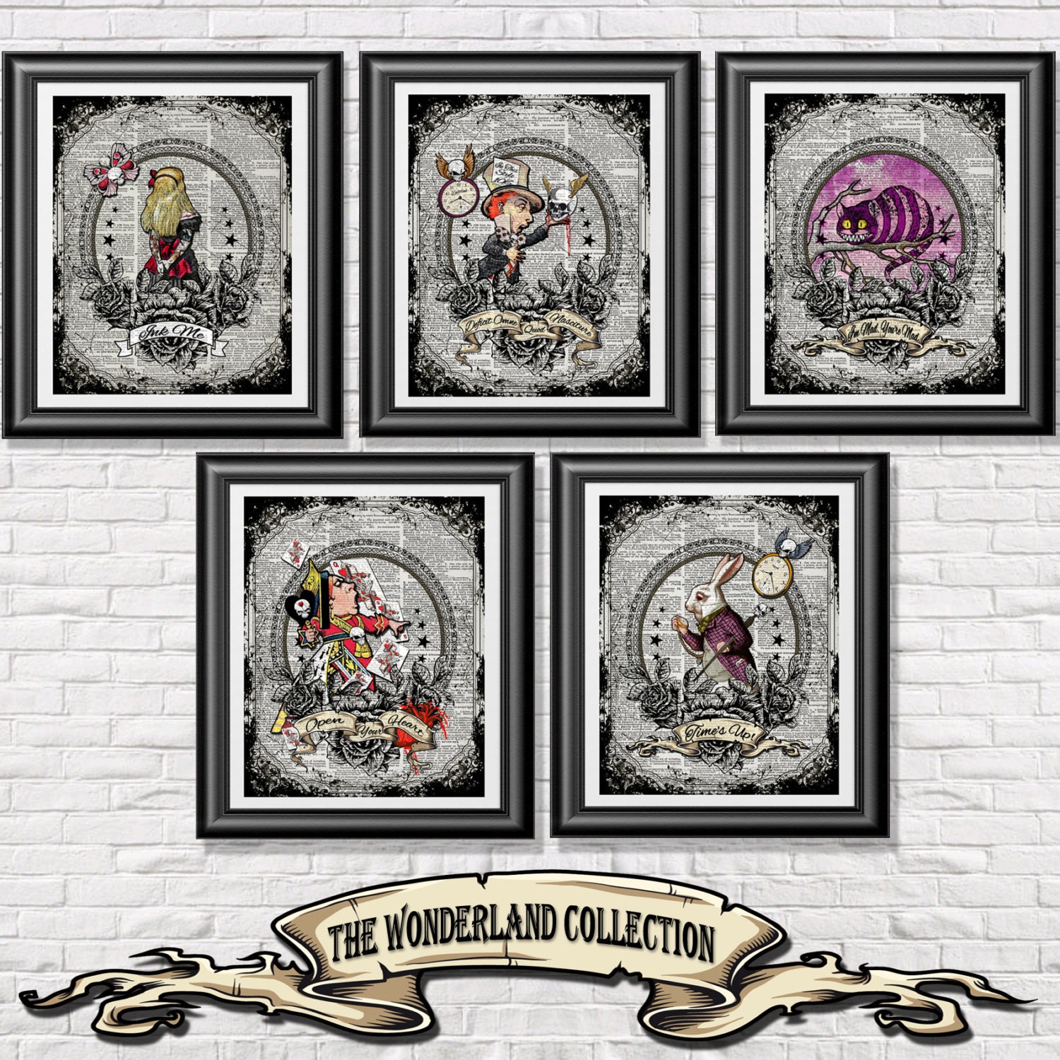 Gothic Alice in Wonderland Print Tattooed Alice Home Decor - Etsy Gothic Alice in Wonderland Print Tattooed Alice Home Decor - Etsy