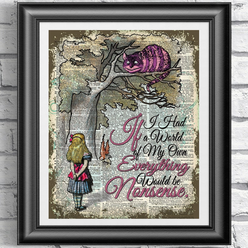 Alice in Wonderland Wall Art Cheshire Cat Wall Art Nursery Etsy